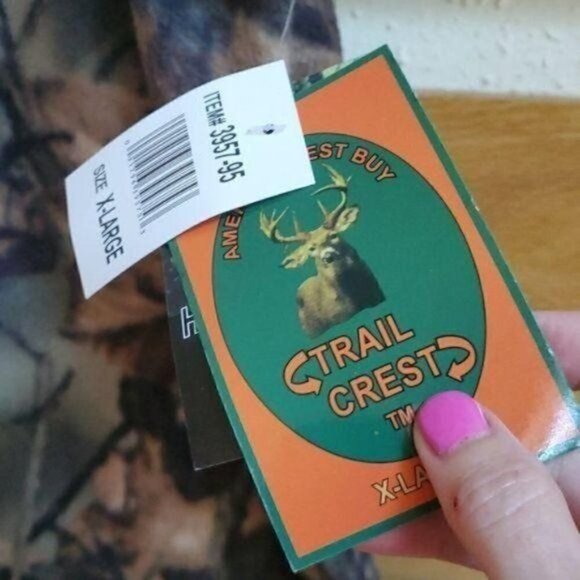 Trail Crest Highland Timber Embroidered Hunter Camouflage Fleece Zip Sz. XL Vest - Picture 4 of 10